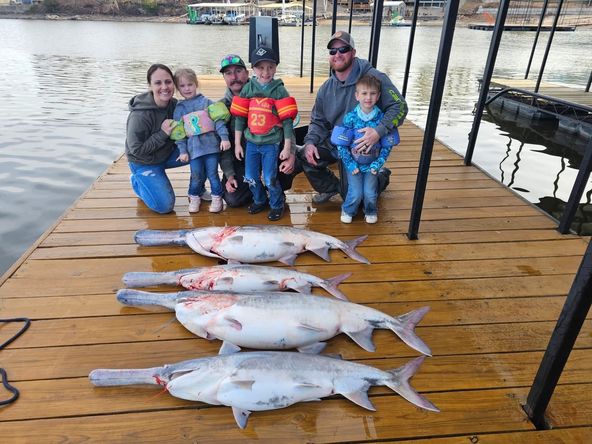 Family dock haul with the kids