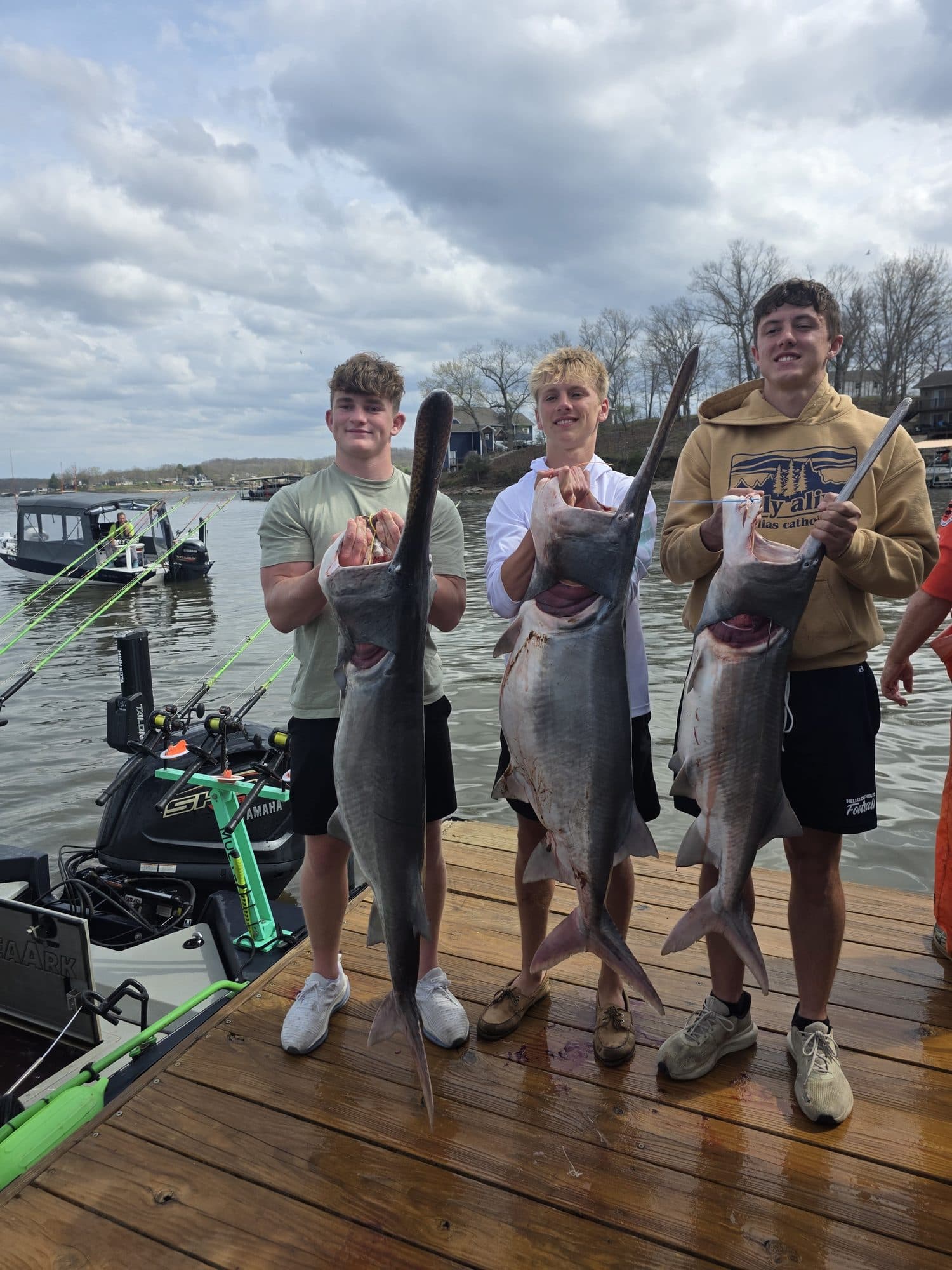 Group of young anglers with their catch