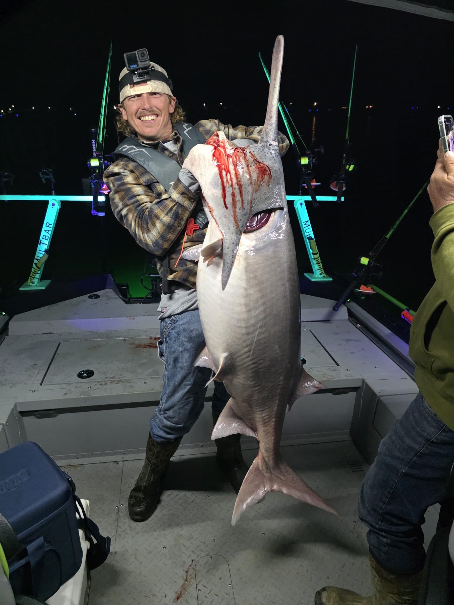 Solo angler with a trophy spoonbill
